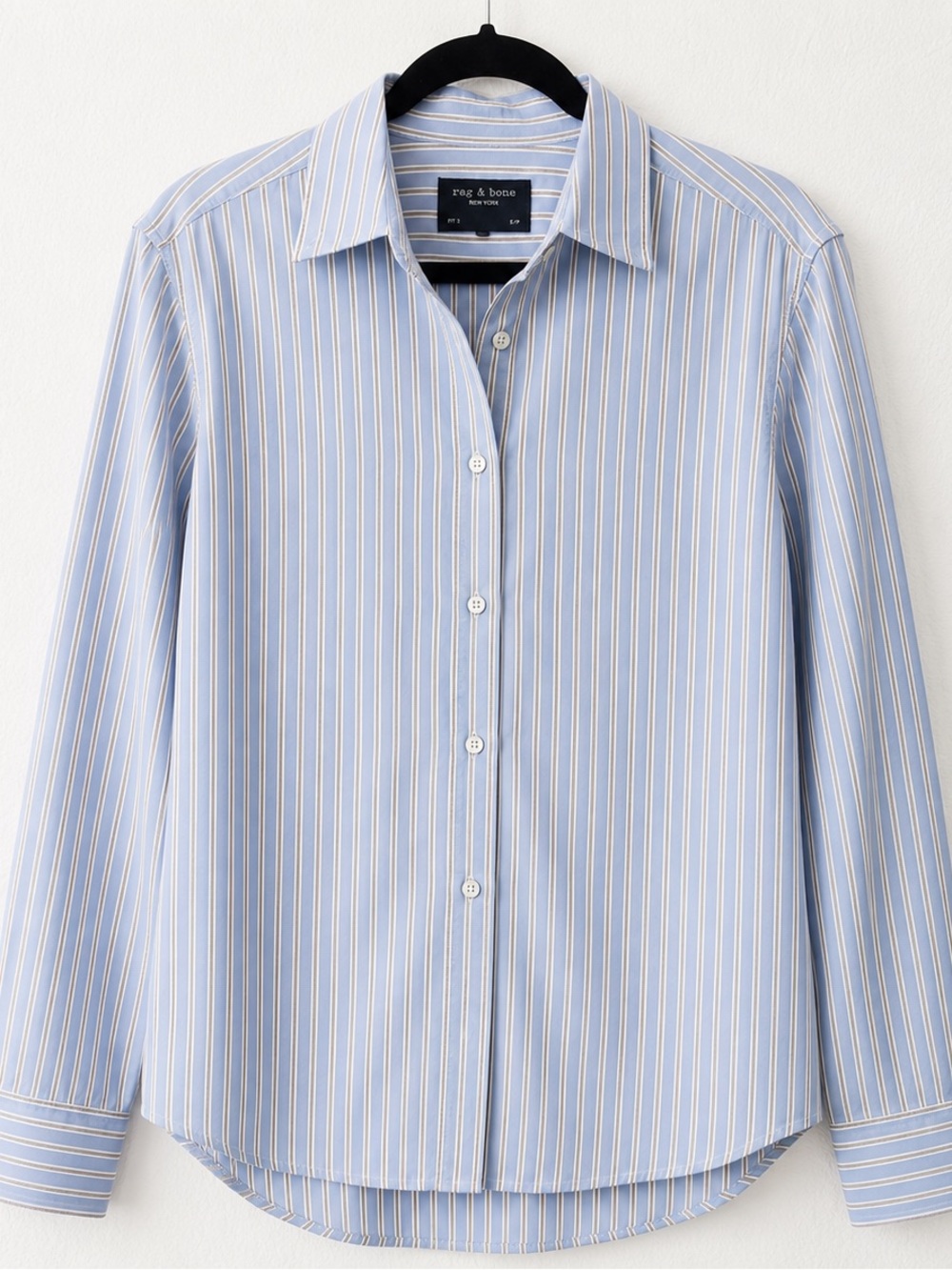 Rag & Bone Blue Stripe Button Down Shirt Women’s Small Fit 2 Cotton Classic